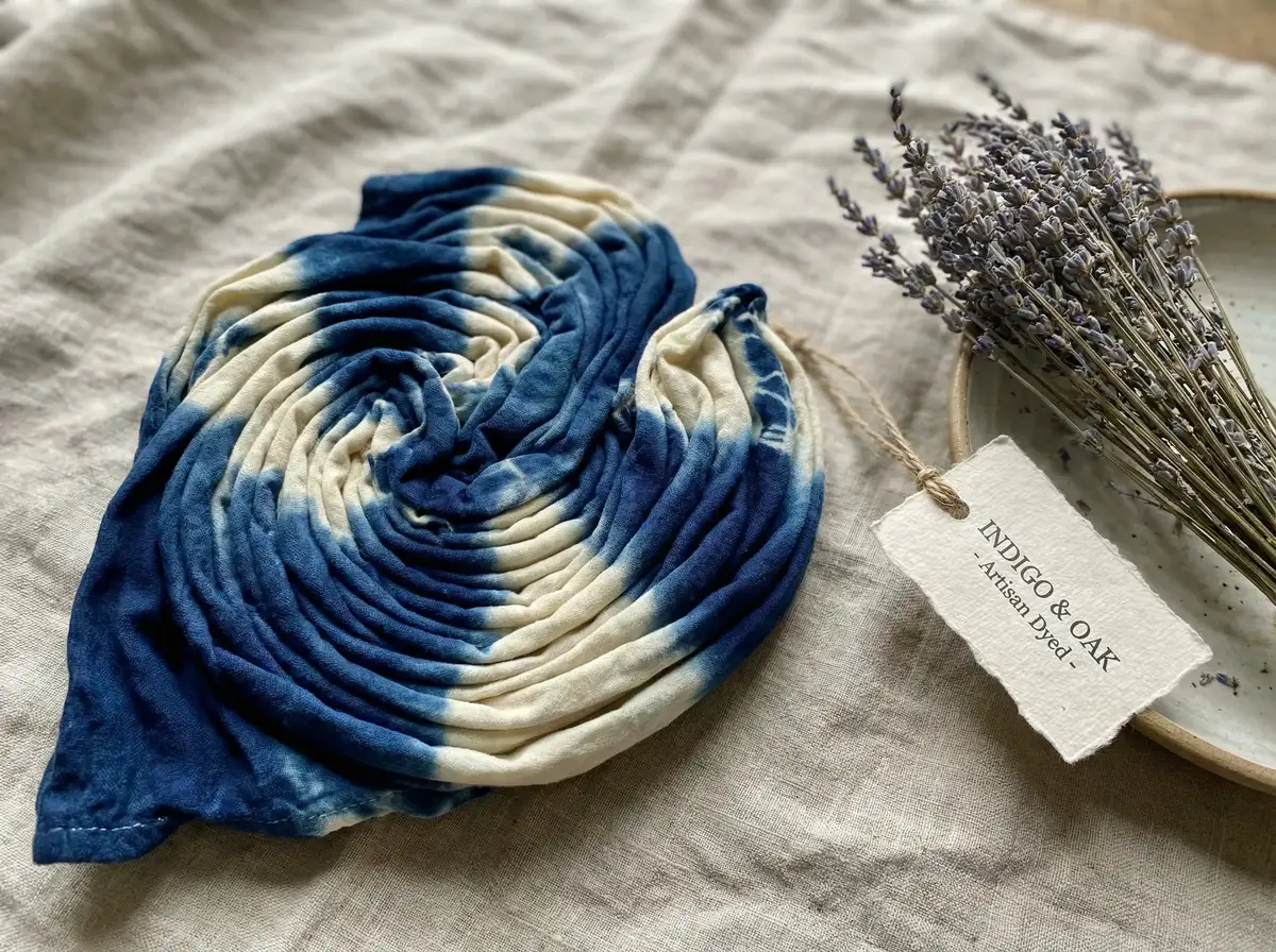 手作人分享 - 蓝染扎染手帕 | 麻豆